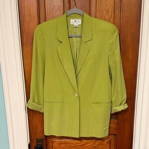 Vintage Saks Fifth Avenue Petite Women's Chartreuse Blazer